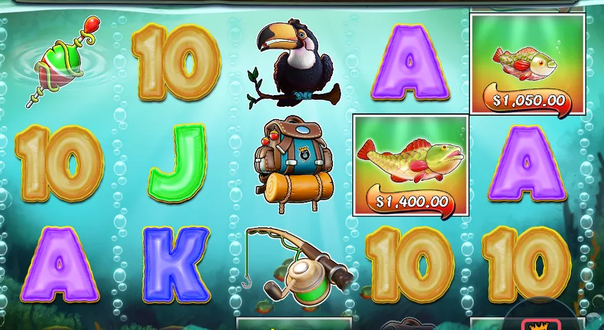 Big Bass Amazon Xtreme reels with two large Money Fish beside card symbols and a toucan